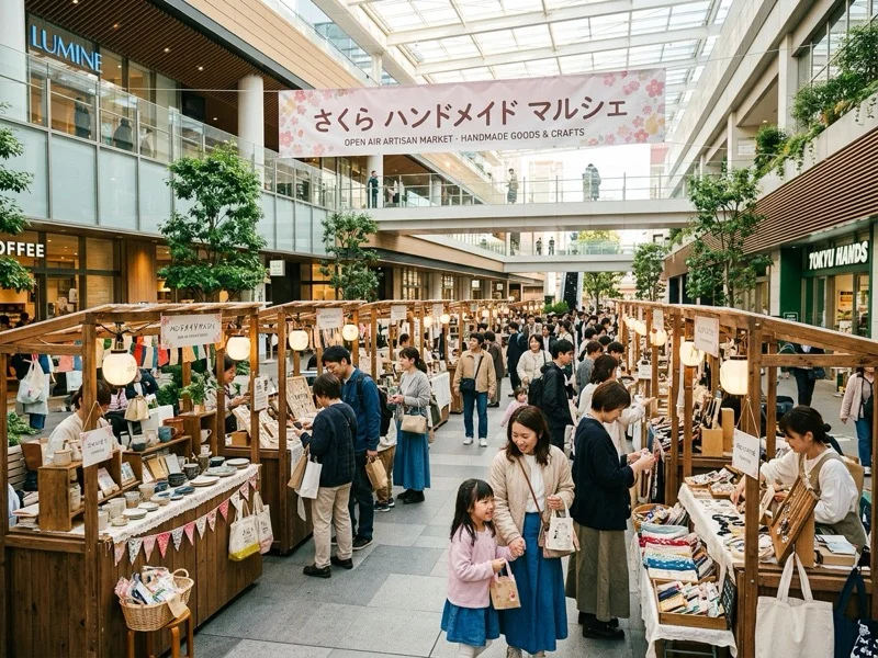 商業施設でのマルシェ風景