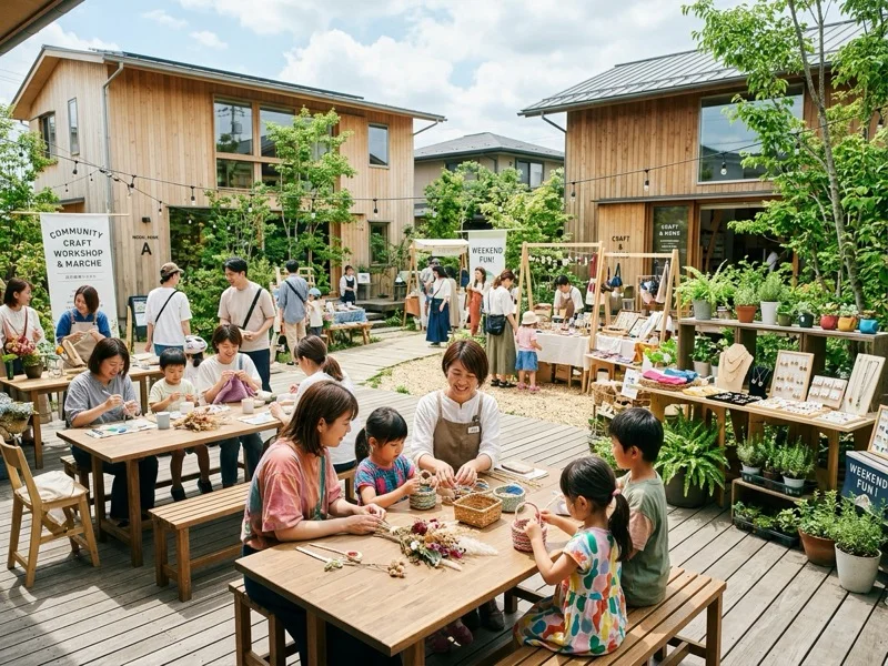 住宅展示場でのマルシェ風景